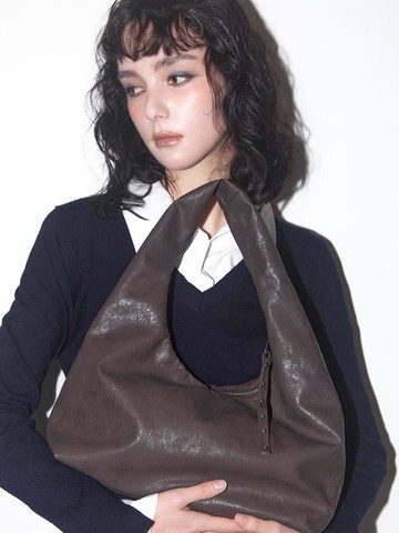 Leather Hobo Bag [Vintage Brown]