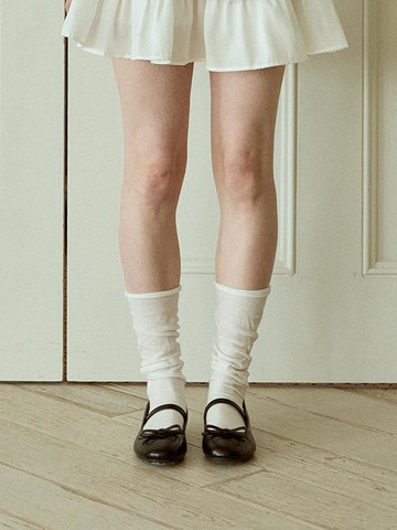 Frill See-Through Knee Socks_White