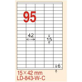 【龍德】LD-843(直角) 平光防水高解析噴墨標籤 15x42mm 20大張/包【APP滿額下單4%點數(單一帳號最高1000點)】7/31止
