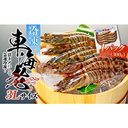 ふるさと納税 活き〆冷凍 車海老 3Lサイズ 300g  鹿児島県産 (養殖) 鹿児島県屋久島町