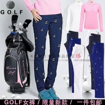 高爾夫服裝女長褲春秋舒適透氣純棉golf褲子女長褲新款休閑直筒褲