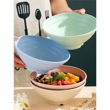 小麥秸稈日式超大碗北歐大號圓形創意拉面螺螄粉家用塑料防摔湯碗