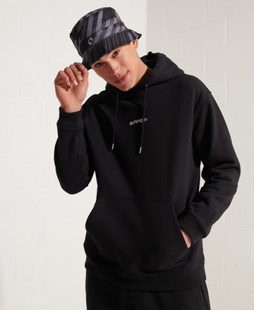 Superdry Men's Men's Micro Logo Box Fit Hoodie Black - Size: XL