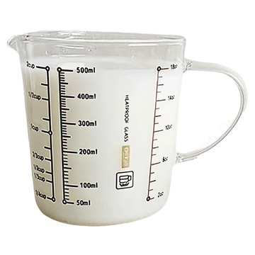 純禾商行 耐熱玻璃量杯 500ml 矽硼酸耐熱玻璃材質 耐熱溫度-20°C~300°C  1個