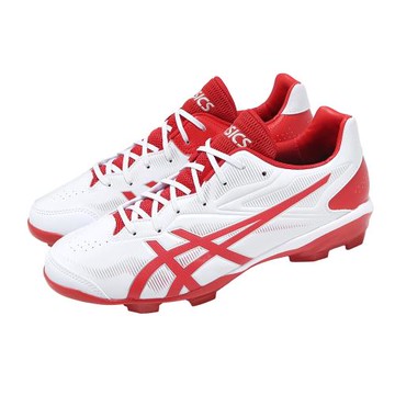 Asics 棒壘球鞋 Star Shine 3 男鞋 白 紅 軟釘 皮革 抓地 亞瑟士 1123A033101