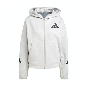 Adidas W Z.N.E. FZ JD9593 女 連帽 外套 運動 訓練 休閒 寬鬆 愛迪達 灰