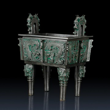 銅藝鋪仿古青銅鼎純黃銅龍耳鼎擺件商務開業禮品 辦公室飾品擺件