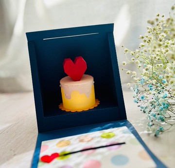 手作愛心蛋糕卡片禮盒/DIY卡片材料包附教學影片