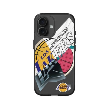 iPhone 16 Clear (相機按鈕) 酷墨灰 - NBA - 拼接系列-洛杉磯湖人 L.A. Lakers - Style Mix