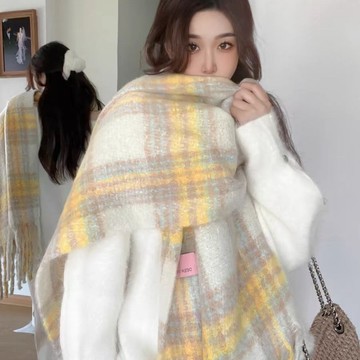 ✨精選好物✨新款馬海毛圍巾 女秋冬季韓係高級感 百搭美拉德仿羊絨 保暖披肩 秋冬馬海毛圍巾 軟糯圍巾 騎車保暖圍巾 披肩