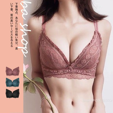 【BAshop】台灣現貨🌹加厚杯．復古圖騰－小百摺交叉 美背內衣 無鋼圈內衣 集中內衣 小胸內衣 性感內衣#6737