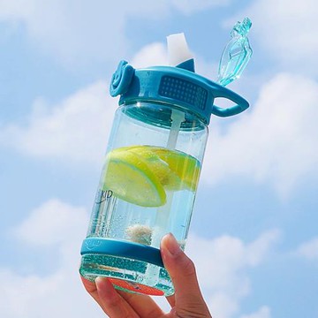 運動健身便攜水壺塑料水杯孕婦吸管杯子韓版學生女防摔簡約隨手杯