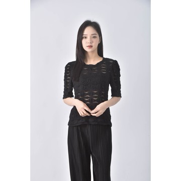 (S) 黑色短袖上衣二手衣