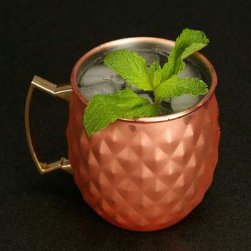 莫斯科騾子杯啤酒杯不銹鋼錘點鉆石紋電鍍銅酒杯酒吧吧臺雞尾酒杯