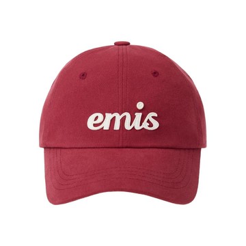 韓國 emis APPLIQUE BALL CAP 韓製 草寫字母 紅色RED