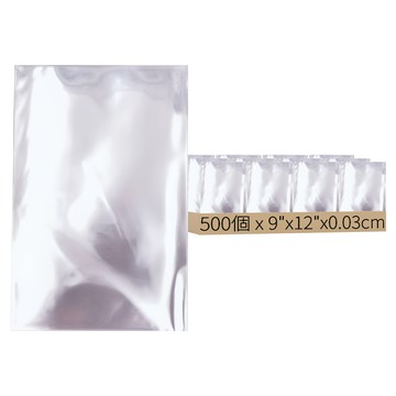 OPP平口塑膠袋 5包入 透明塑膠包裝袋 100個  9 x 12 x 0.03cm