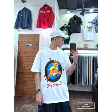 『老爺有喜』重磅紅心斑比短T(NOF23052648)-白