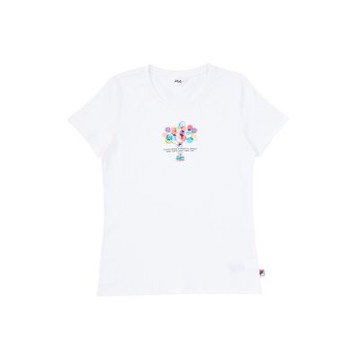 FILA 女短袖圓領T恤-白色 5TEA-1517-WT