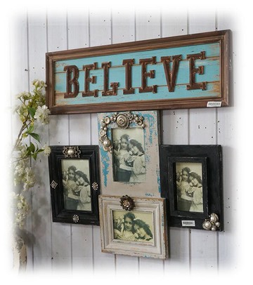 出品打樣孤品 木制古舊重工鑲鉆四聯相框 鄉村風格 無折1入