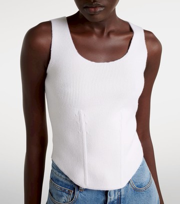 Alaïa Ribbed-knit wool-blend bustier