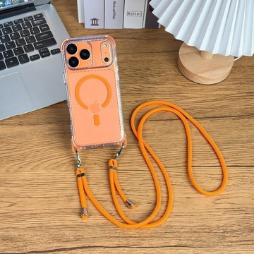 晶御高透 Magsafe磁吸 四角防摔環 一體掛繩 適用 iPhone 17 16 15 14 13 Promax手機殼