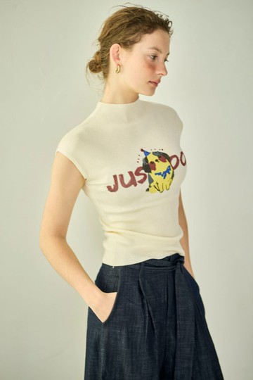 圖案針織無袖背心