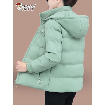 啄木鳥羽絨棉服女2025年新款中年媽媽冬裝小棉襖加厚棉衣短款外套