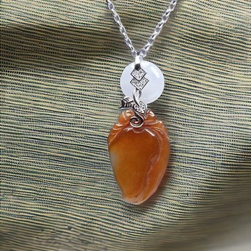 冰種紅翡福瓜平安扣設計款吊飾 | 天然緬甸玉翡翠A貨 | 送禮