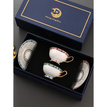 紅景樹咖啡杯高檔精致情侶對杯套裝杯子一對結婚新婚禮物喬遷禮品