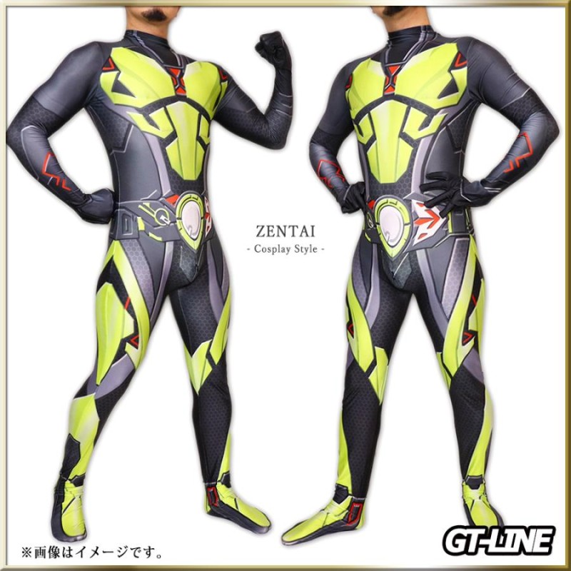 Zentai ブラックライダー ファスナー付き ヒーロー 黒 全身タイツ ゼンタイ ボディースーツ 戦隊 アニメ ゲーム コスプレ ハロウィン  GT-LINE Favolic | LINEブランドカタログ