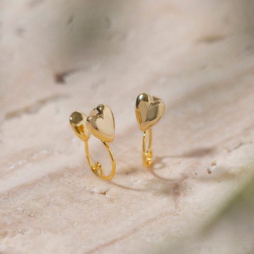 petit heart loop-fit earring GD 圈式貼合耳環 迷你愛心 金色