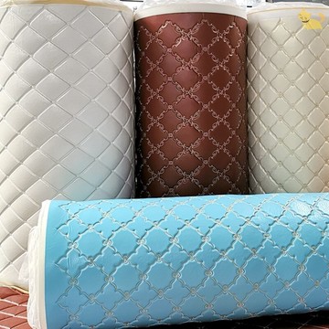 刺繡軟包背景墻皮革面料帶海綿加厚墻面軟包防撞翻新床頭炕圍墻圍