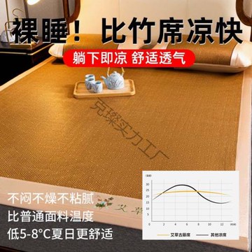 夏天冰藤涼席夏季家用藤席三件套嬰兒雙人學生宿舍席子草席單席子