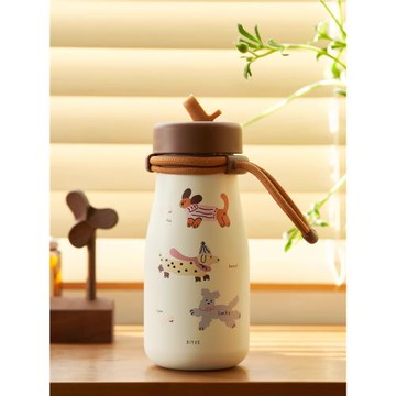 (免運)April 便攜水杯女生可愛高顏值保溫杯大容量杯子帶蓋316不銹鋼