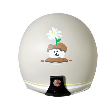 NIKKO 安全帽 N-401 DINOTAENG#48 松果森林 (棕) 皮革內裡 全拆洗 復古帽 銀色邊條 半罩