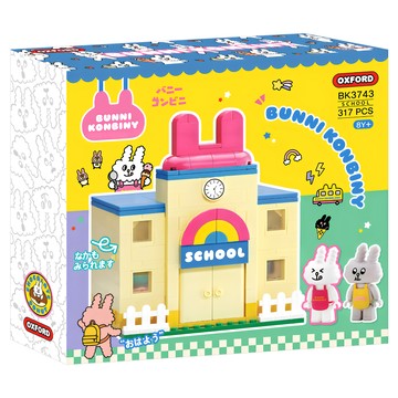 OXFORD TOY 兔子便利商店 學校積木組  混和顏色  1套