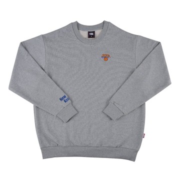 NBA 球隊刺繡 大學T 長袖上衣 尼克隊 灰