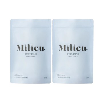 韓國 Milieu - All in one二合一天然成分防染色X洗衣紙-兩包(60入)