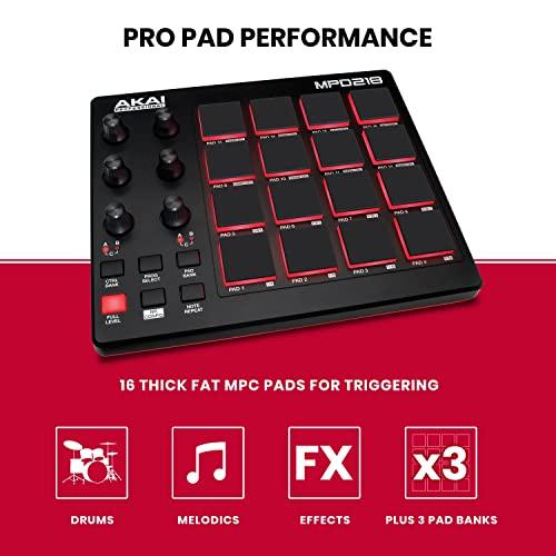 Akai Professional USB MIDIコントローラー 16パッド 音源ソフト付属 MPD218