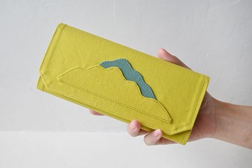 萊姆山 帆布紙長夾-黃色/超輕量/錢包/無動物成分 純手工製作包包