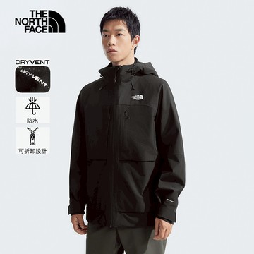 【12/12 12點快閃價】男款黑色防水透氣舒適保暖連帽抓絨內裡三合一外套｜89ZSJK3