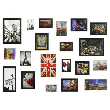 iINDOORS 北歐簡約 6x12 進口無節松木相框  黑色 + 白色  1組  40 x 30 x 20cm