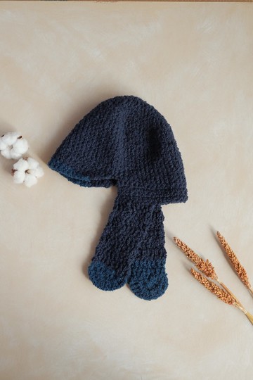 毛茸茸狗狗帽(藍)