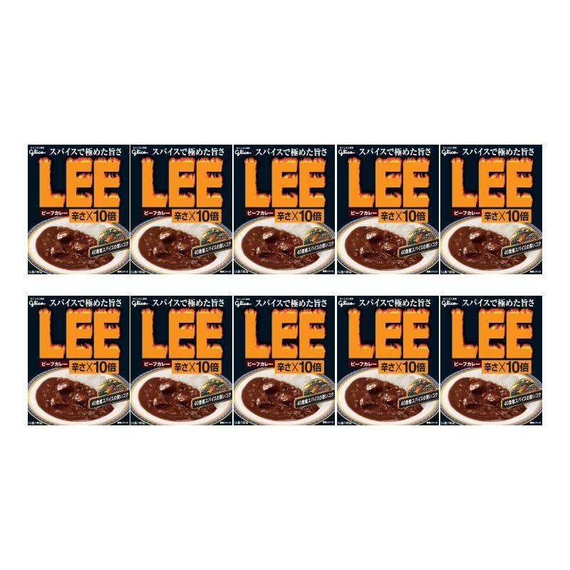 10個 グリコ ビーフカレーLEE 辛さ×10倍 180g×10個