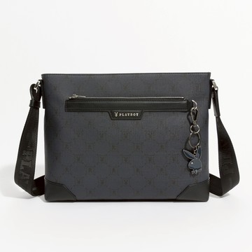 PLAYBOY - 下沉式斜背包-橫式  Mbition系列 - 深藍色