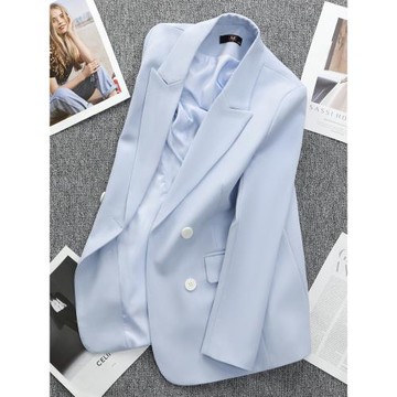 藍色西裝外套女春秋2025年新款氣質高級感大碼修身小個子休閑西服