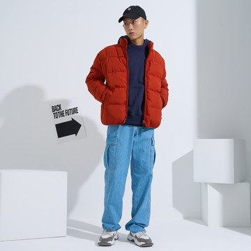 極寒探險立領羽絨外套(朱紅)-男