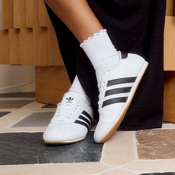 ADIDAS 休閒鞋 TAEKWONDO LACE W 白黑 皮革 復古 跆拳道鞋 女 JS1194