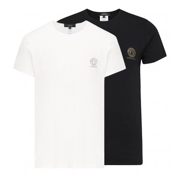 Versace - Black And White Cotton Blend T-shirt Set 5
