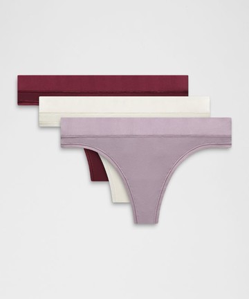 UnderEase Mid-Rise Thong Underwear 3 Pack Size Medium